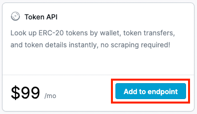 Token API under the billing section of your endpoint.